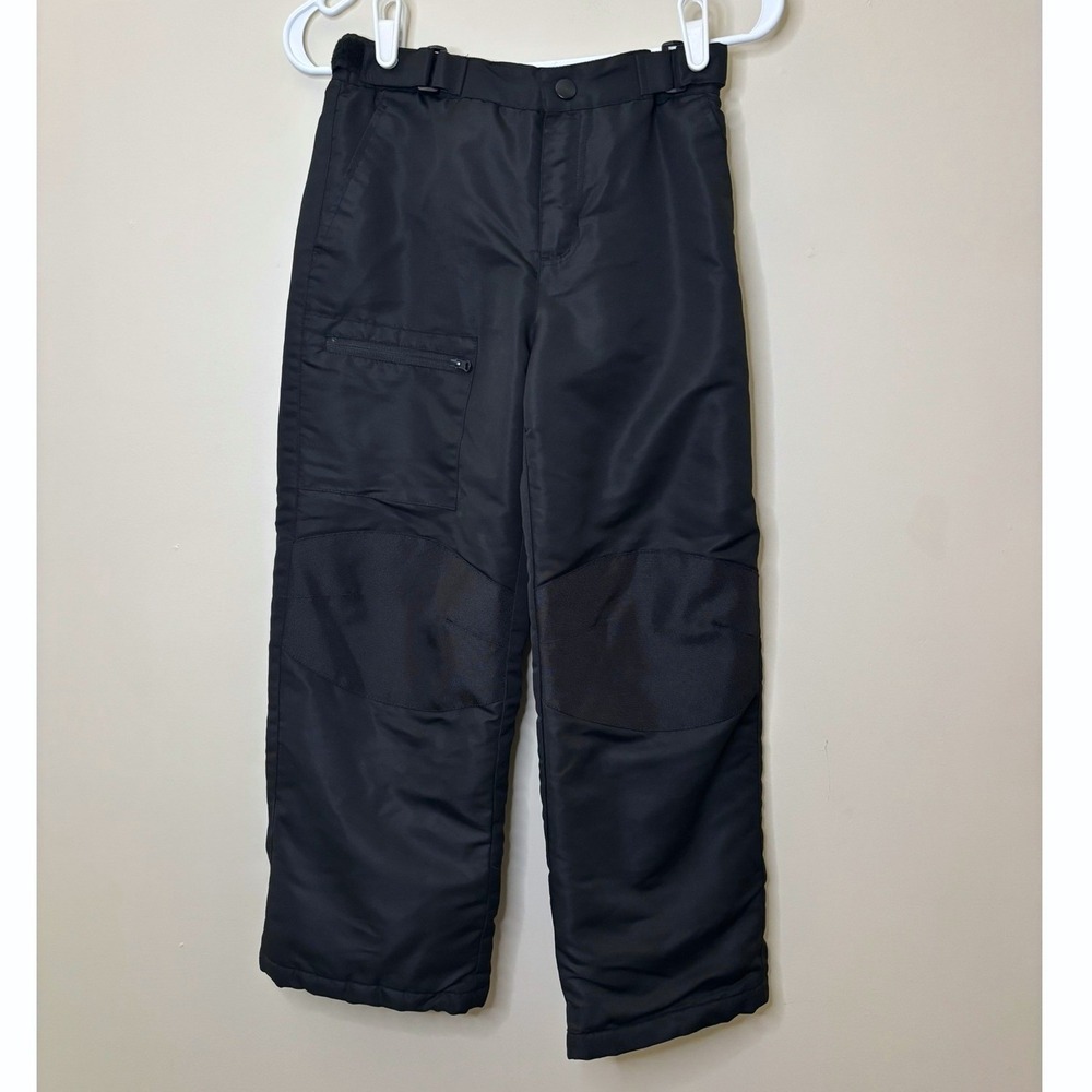Swiss Tech Kids Black Insulated Snow Pants Size M 7-8 Winter Ski Trousers